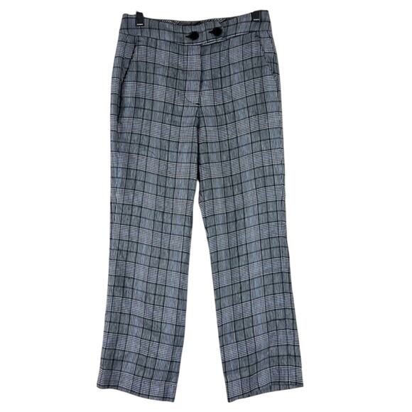 Ei8ht Dreams NWT Gray Linen Blend Hounstooth Cropped Pants - Picture 1 of 5